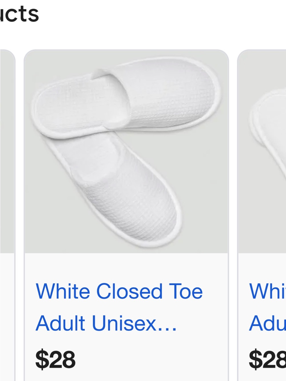 Classic White Closed-Toe Women’s Slippers